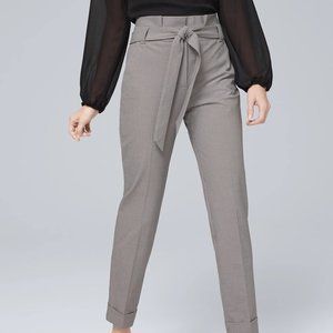 nwt white house black market check grit print tapered ankle pants 2 8p